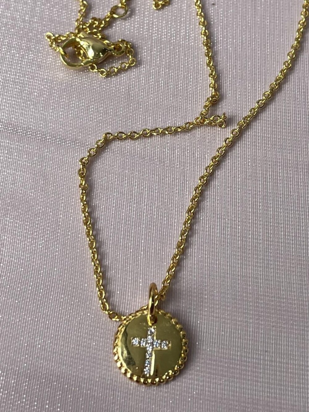 David Yurman Cable Collectibles Cross Necklace in 18K Yellow Gold with Pavé Diam